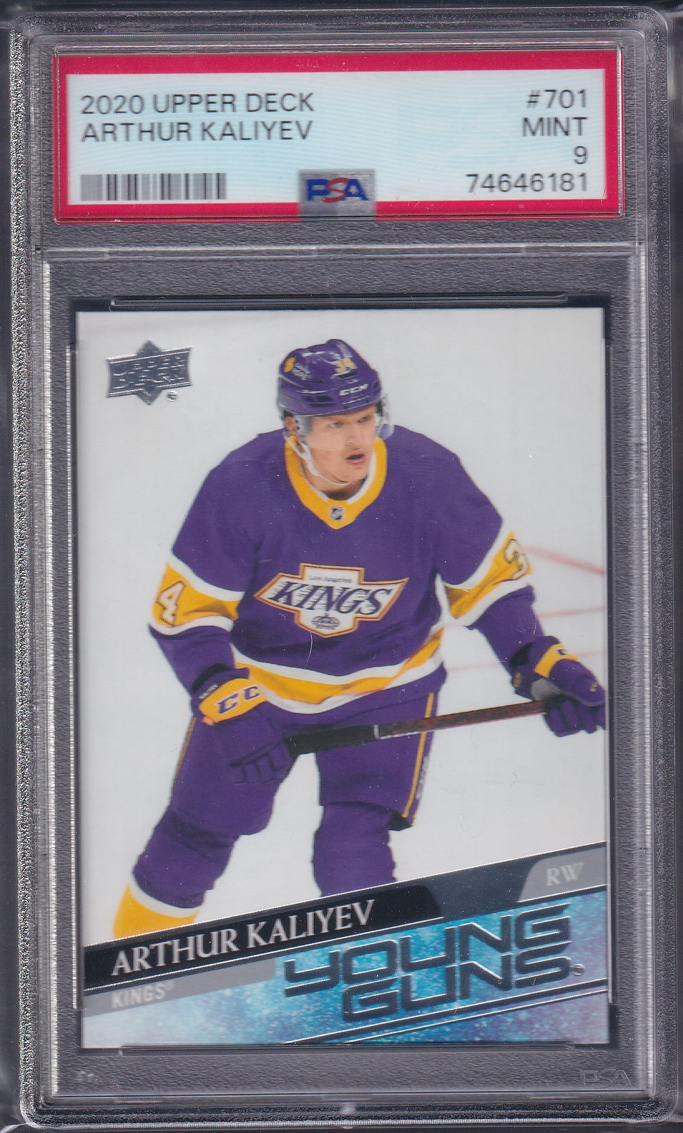ARTHUR KALIYEV - 2020 Upper Deck Young Guns #701, PSA 9