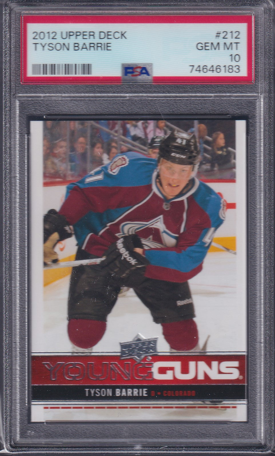 TYSON BARRIE - 2012 Upper Deck Young Guns #212, PSA 10