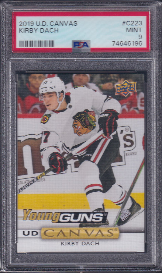KIRBY DACH - 2019 Upper Deck Young Guns Canvas #C223, PSA 9