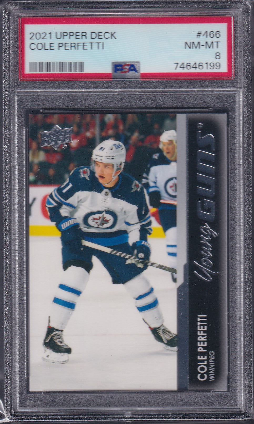 COLE PERFETTI - 2021 Upper Deck Young Guns #466, PSA 8