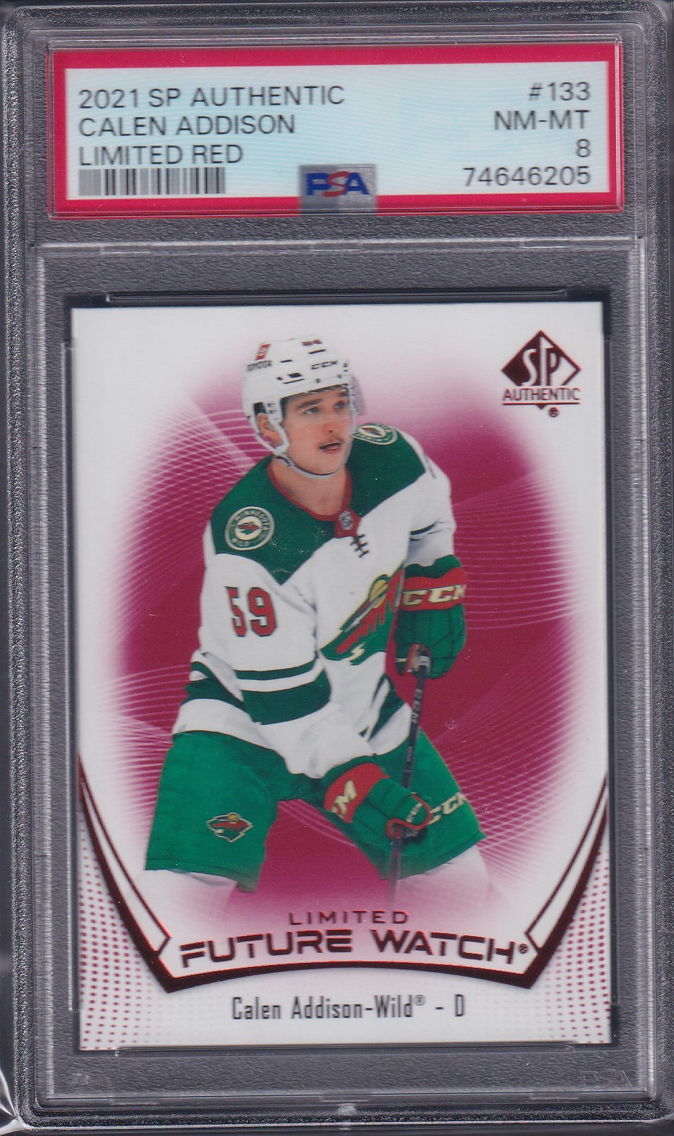 CALEN ADDISON - 2021 SP Authentic Future Watch Limited Red #133, PSA 8