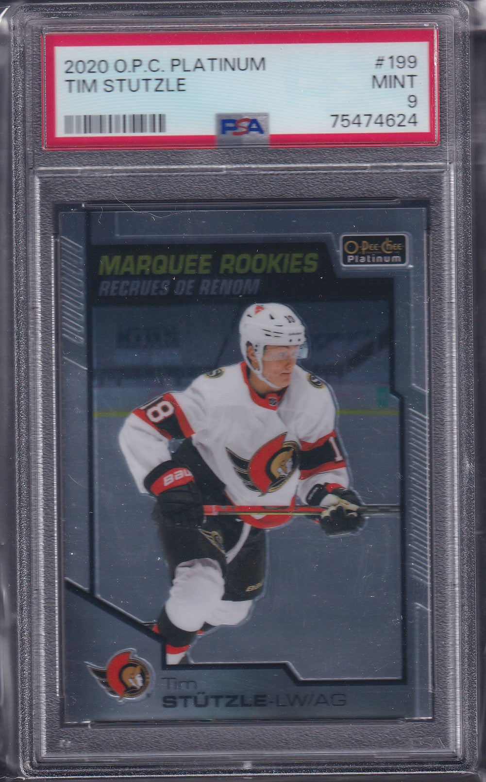 TIM STUTZLE - 2020 O-Pee-Chee Platinum Marquee Rookies #199, PSA 9