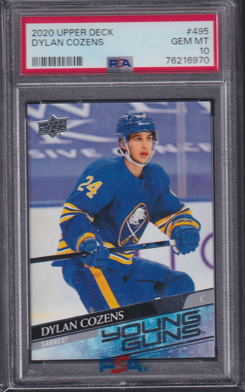 DYLAN COZENS - 2020 Upper Deck Young Guns #495, PSA 10