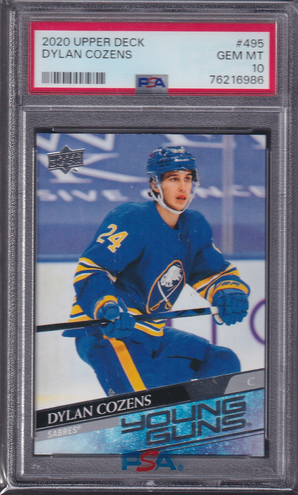 DYLAN COZENS - 2020 Upper Deck Young Guns #495, PSA 10
