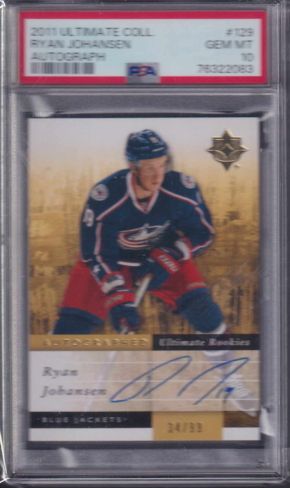 RYAN JOHANSEN - 2011 Ultimate Collection Rookies Auto #129, /99, PSA 10
