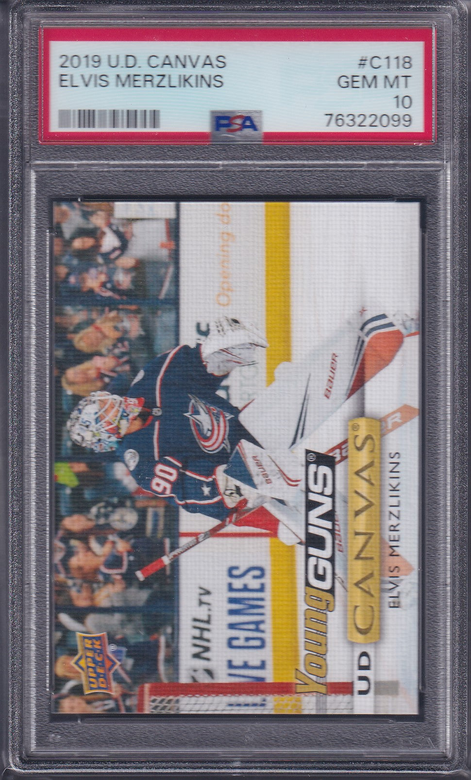 ELVIS MERZLIKINS - 2019 Upper Deck Young Guns Canvas #C118, PSA 10