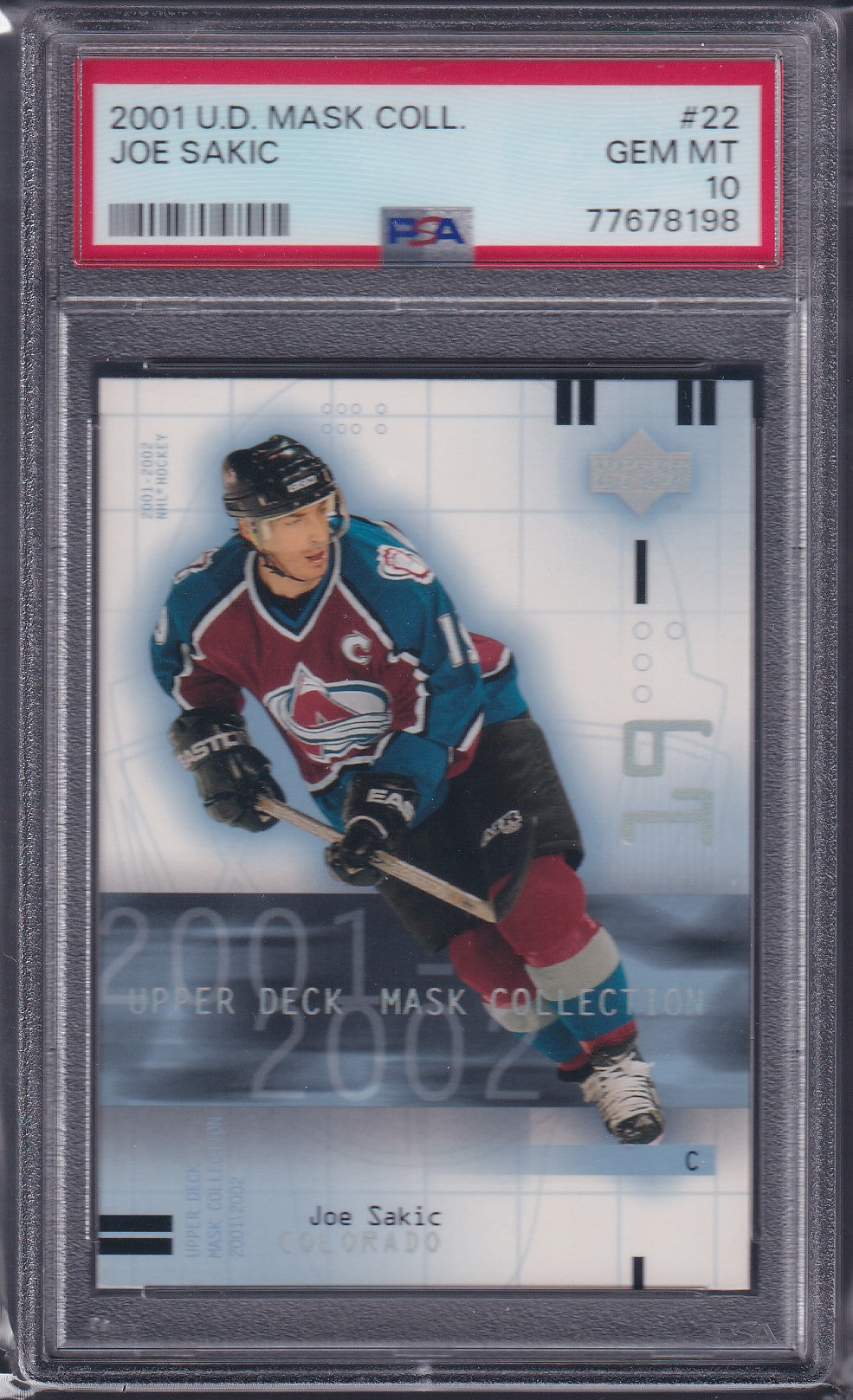 JOE SAKIC - 2001 Upper Deck Mask Collection #22, PSA 10