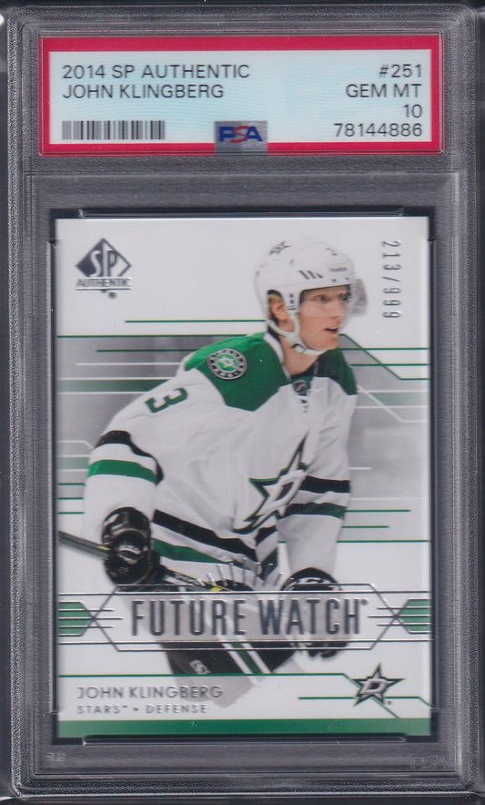 JOHN KLINGBERG - 2014 SP Authentic Future Watch #251, /999, PSA 10