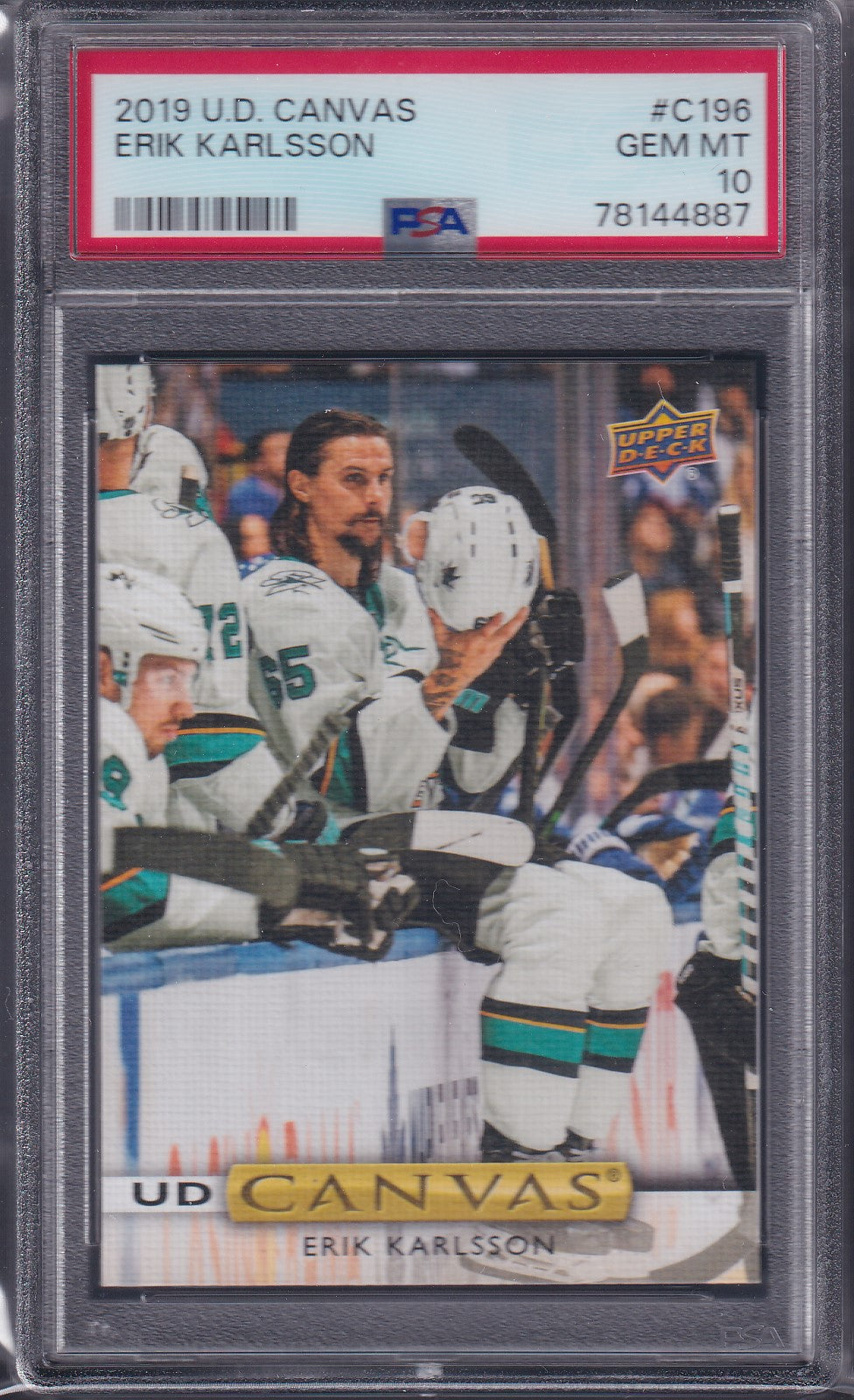 ERIK KARLSSON - 2019 Upper Deck UD Canvas #C196, PSA 10