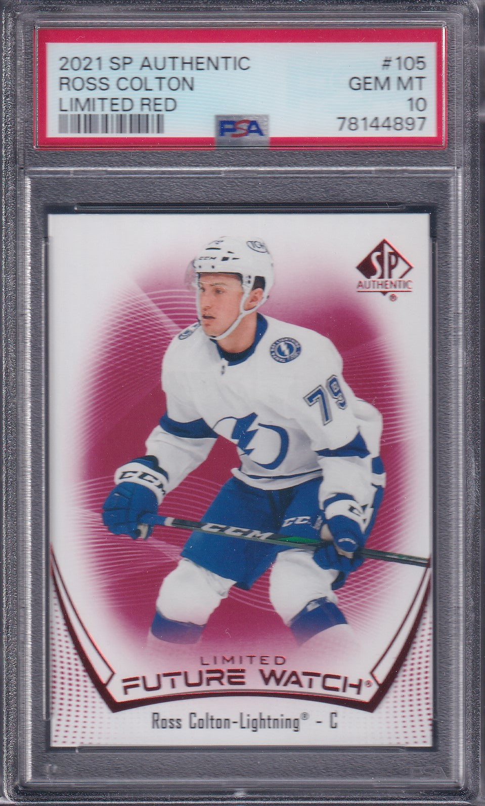ROSS COLTON - 2021 SP Authentic Future Watch Limited Red #105, PSA 10