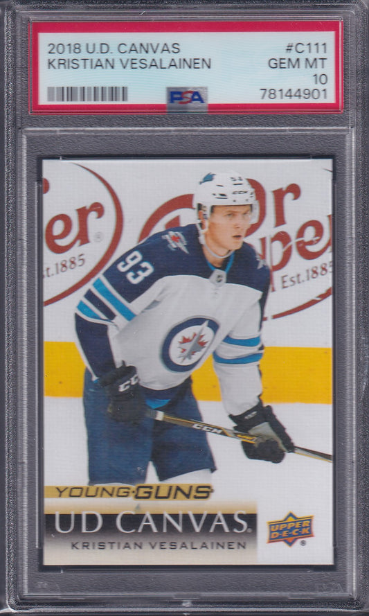 KRISTIAN VESALAINEN - 2018 Upper Deck Young Guns Canvas #C111, PSA 10