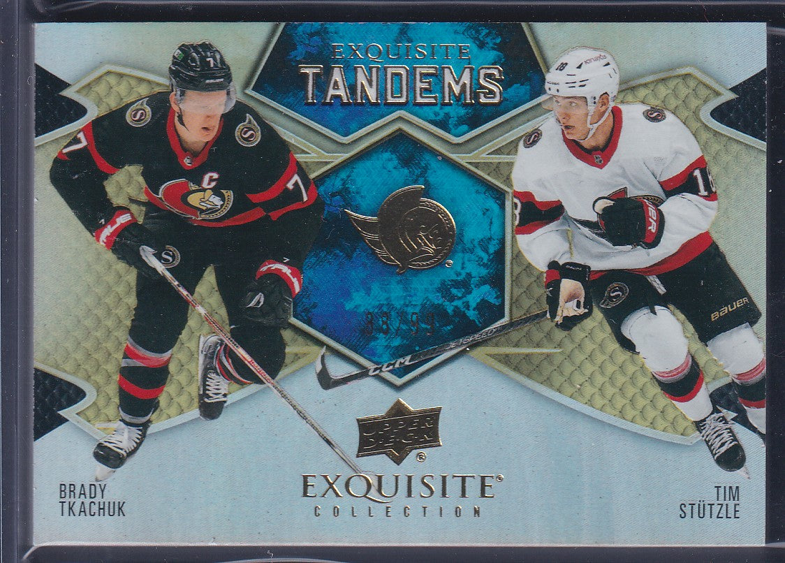 TKACHUK / STUTZLE - 2023 UD Exquisite Tandems #ET-TS, /99