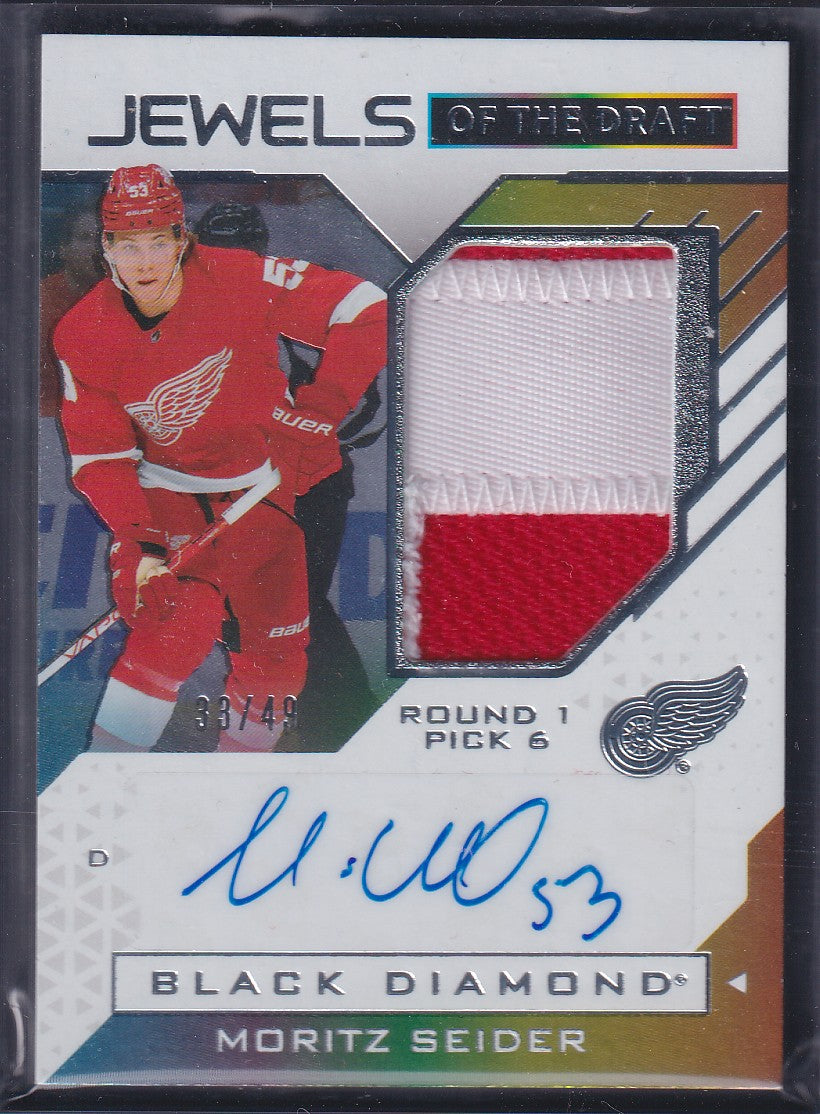 MORITZ SEIDER - 2021 Black Diamond Jewels of the Draft Auto Patch #JD-SE, /49