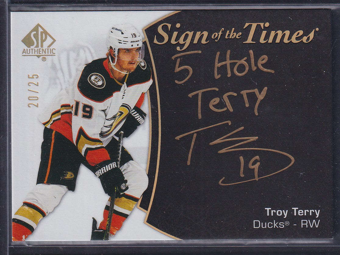 TROY TERRY - 2021 SP Authentic Sign of the Times Black Inscription #SOTT-TR, /25