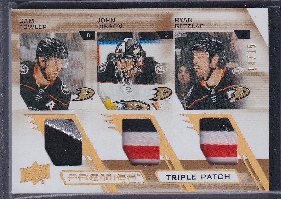 FOWLER / GIBSON / GETZLAF - 2021 Premier Triple Patch #PT-GFG, /15
