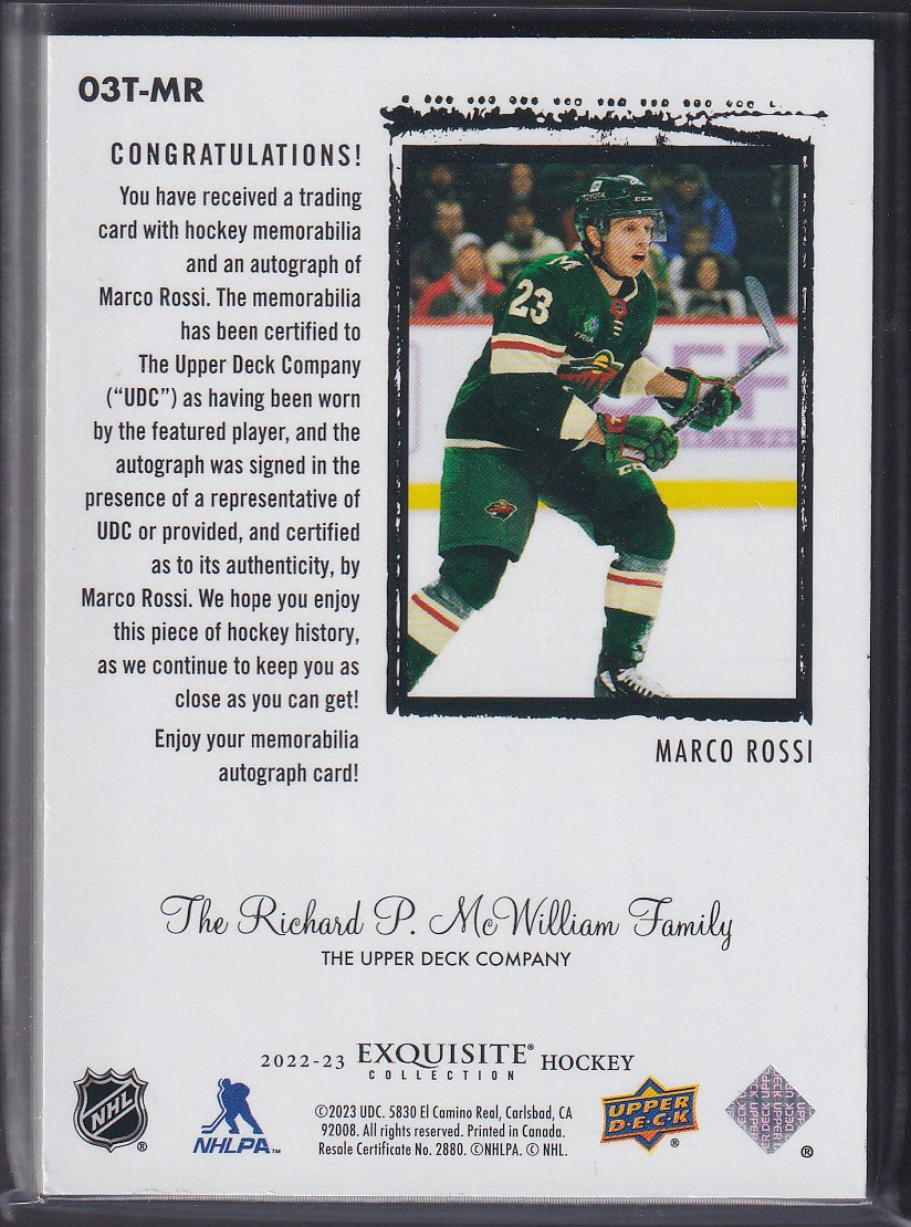 MARCO ROSSI - 2022 Upper Deck Exquisite Rookie Autograph Patch #03T-MR, /5