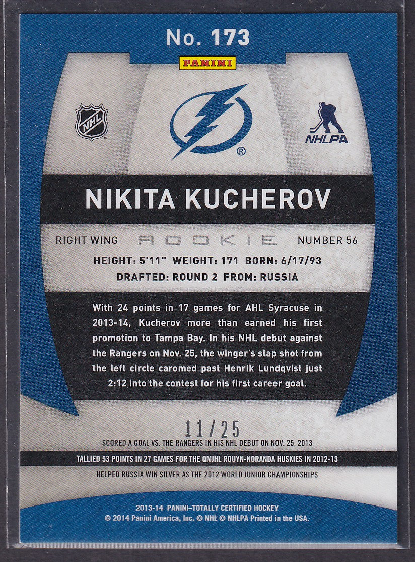 NIKITA KUCHEROV - 2013 Panini Totally Certified Rookie #173, /25