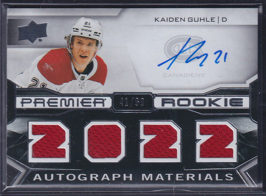 KAIDEN GUHLE - 2022 Upper Deck Premier Rookie Autograph Materials #PRA-KG, /99