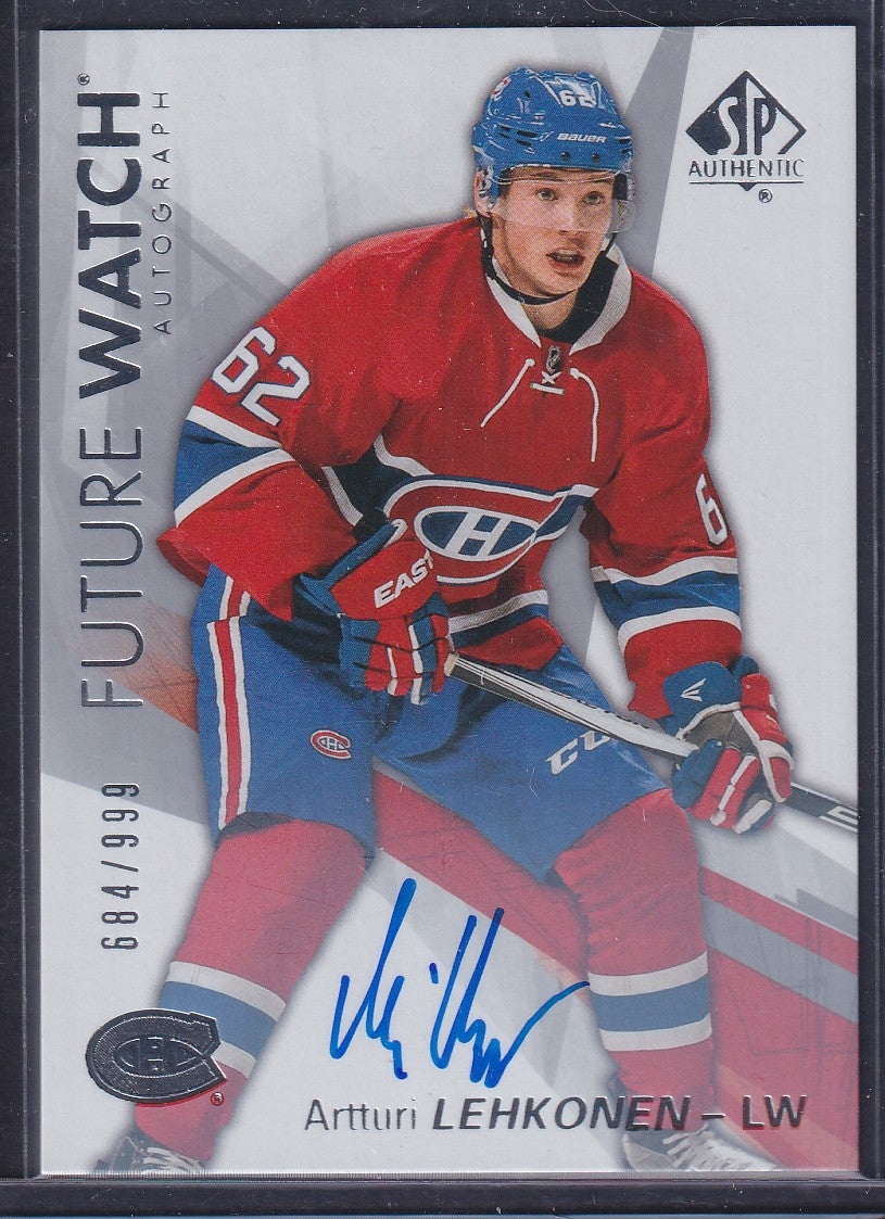 ARTTURI LEHKONEN - 2016 SP Authentic Future Watch Auto #177, /999