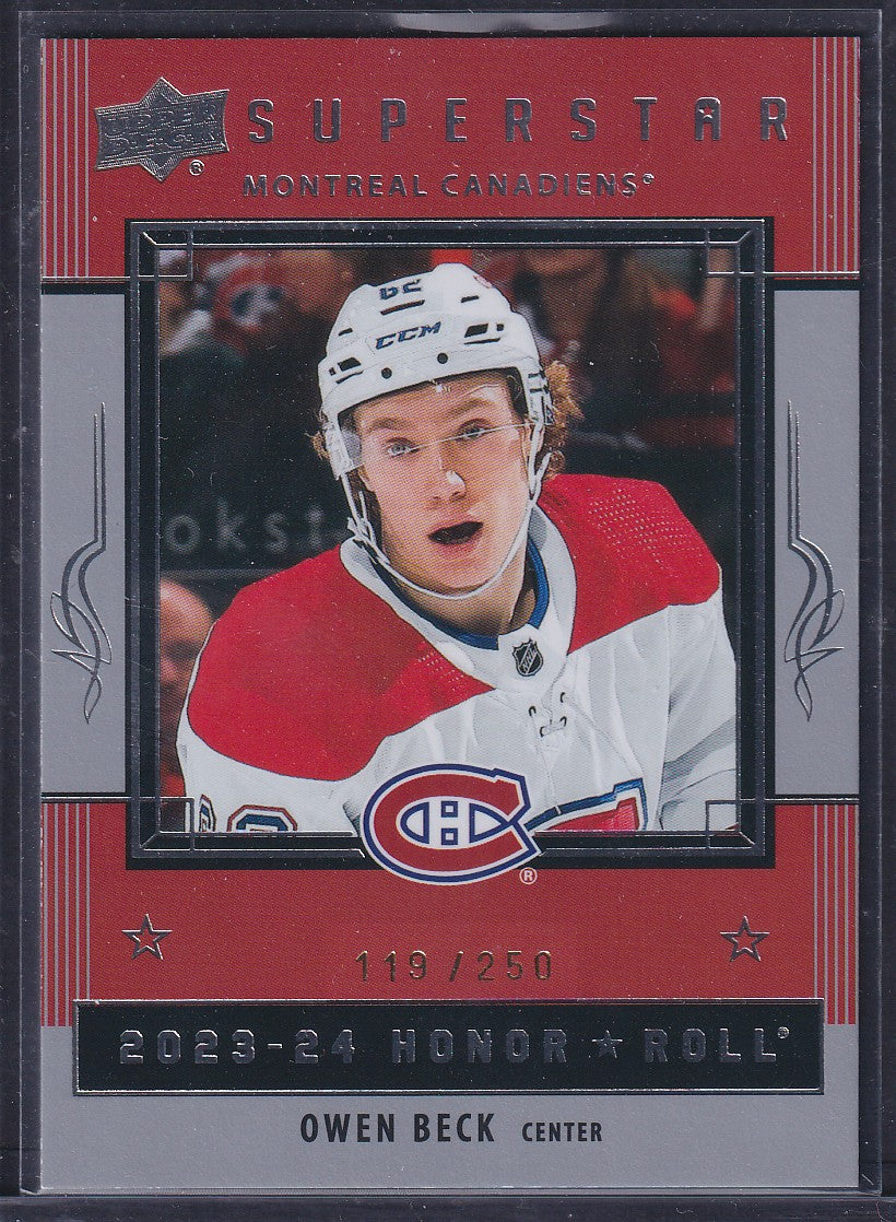 OWEN BECK - 2023 Upper Deck Honor Roll Rookie #HR57, /250
