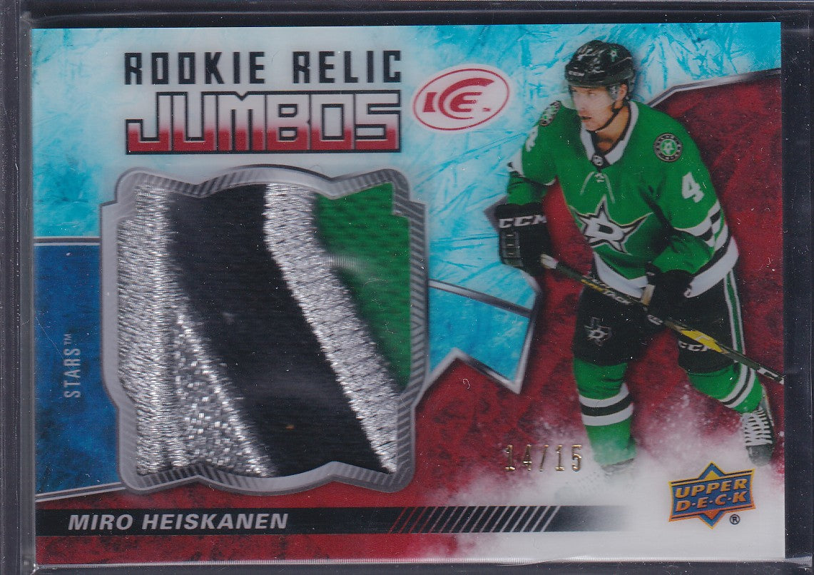MIRO HEISKANEN - 2018 Upper Deck Ice Rookie Relic Jumbos Patch #RRJ-MH, /15