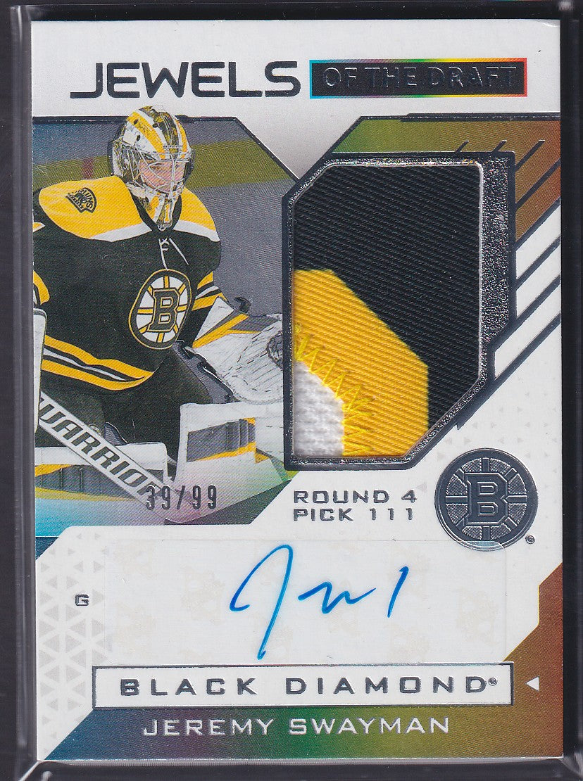 JEREMY SWAYMAN - 2021 UD Black Diamond Jewels of the Draft Rookie Auto Patch /99