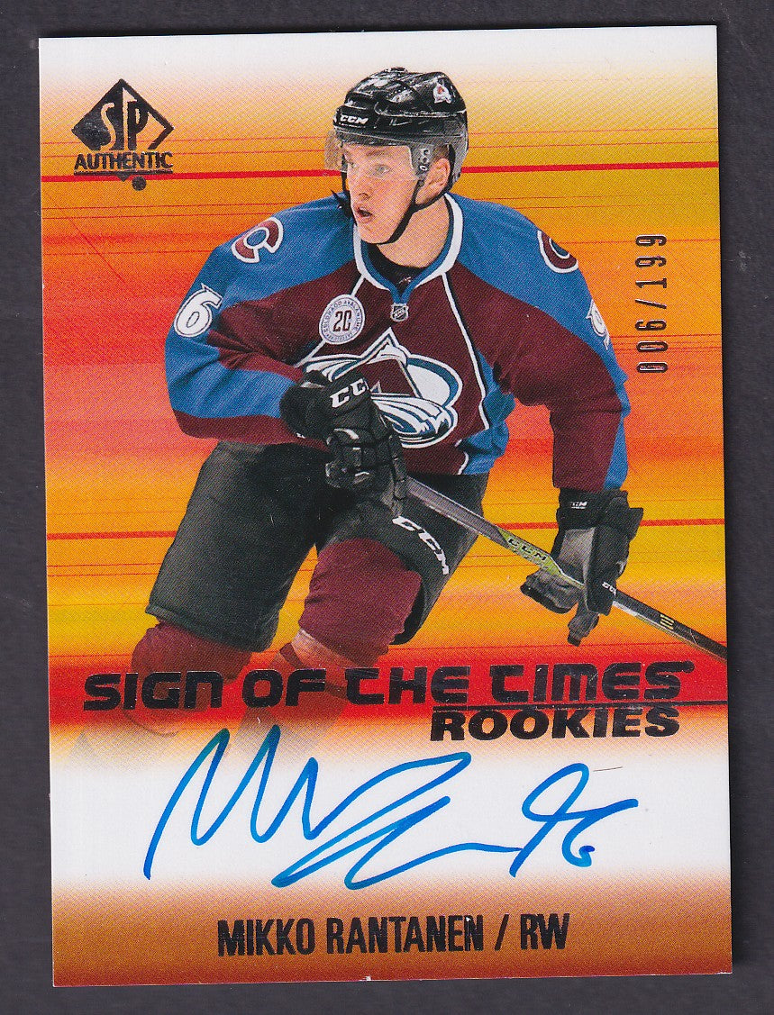MIKKO RANTANEN - 2015 SP Authentic Sign of the Times Rookies Auto #SOTR-MR, /199