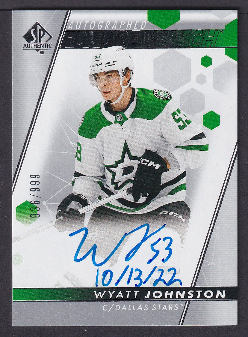 WYATT JOHNSTON - 2022 SP Authentic Future Watch Auto INSCRIBED #146, /50