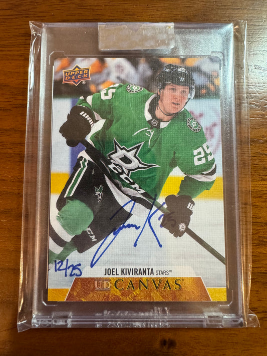 JOEL KIVIRANTA - 2020 Upper Deck Clear Cut Rookie Canvas Auto #CS-JK, /25