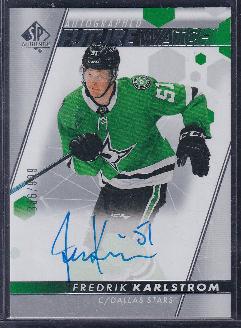 FREDRIK KARLSTROM - 2022 SP Authentic Future Watch Auto #128, /999