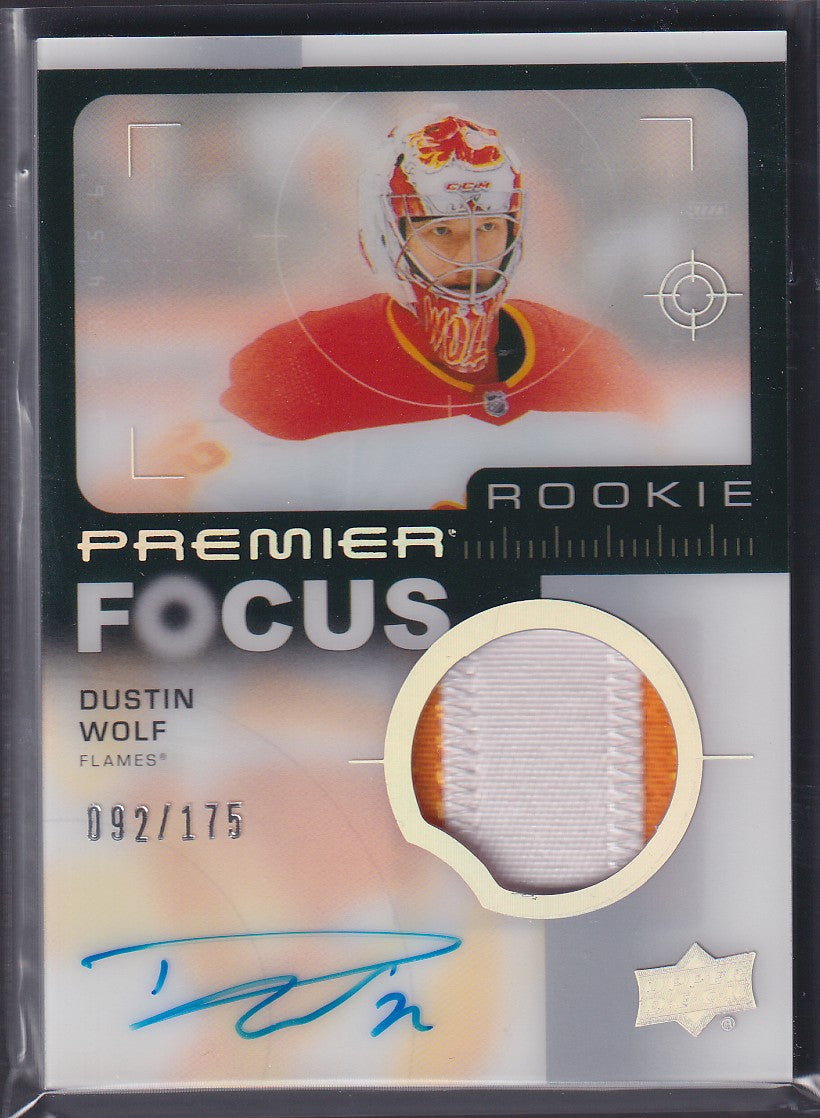 DUSTIN WOLF - 2023 Upper Deck Premier Focus Rookie Auto Patch #PFR-DW, /175