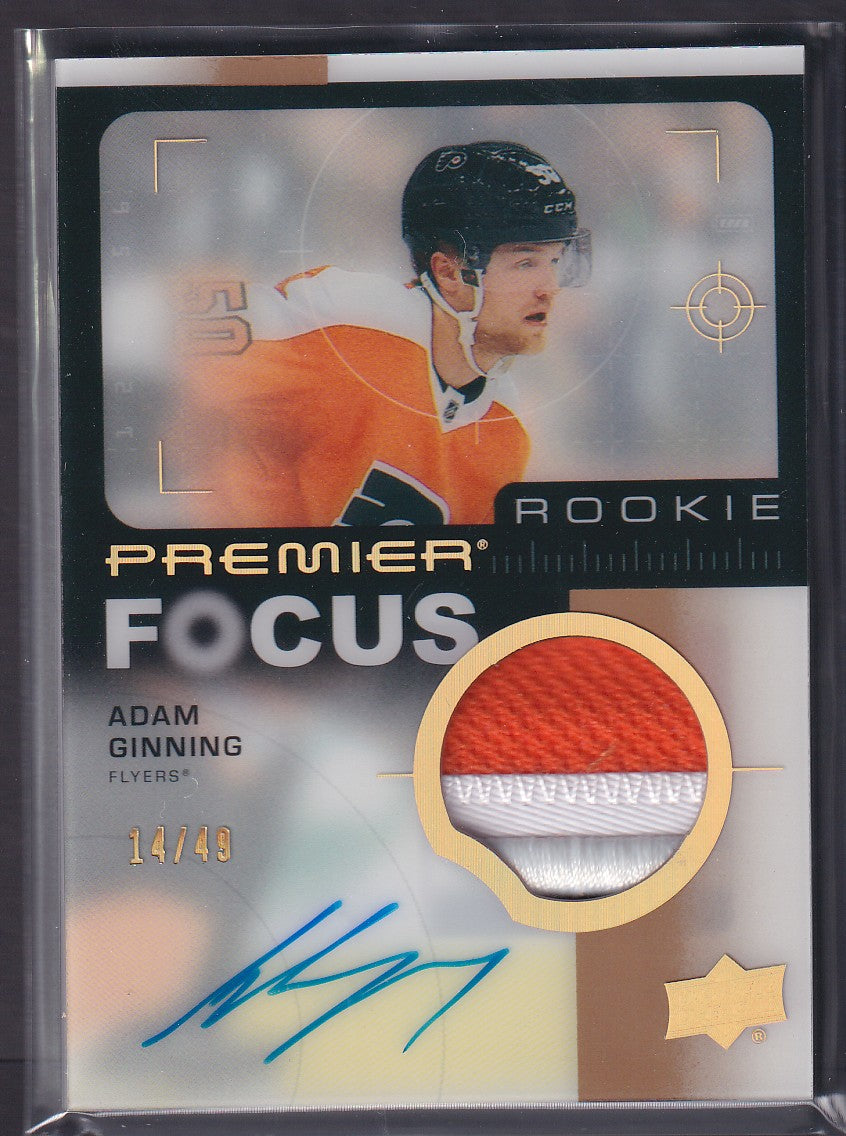 ADAM GINNING - 2023 Upper Deck Premier Focus Rookie Auto Patch #PFR-AG, /49