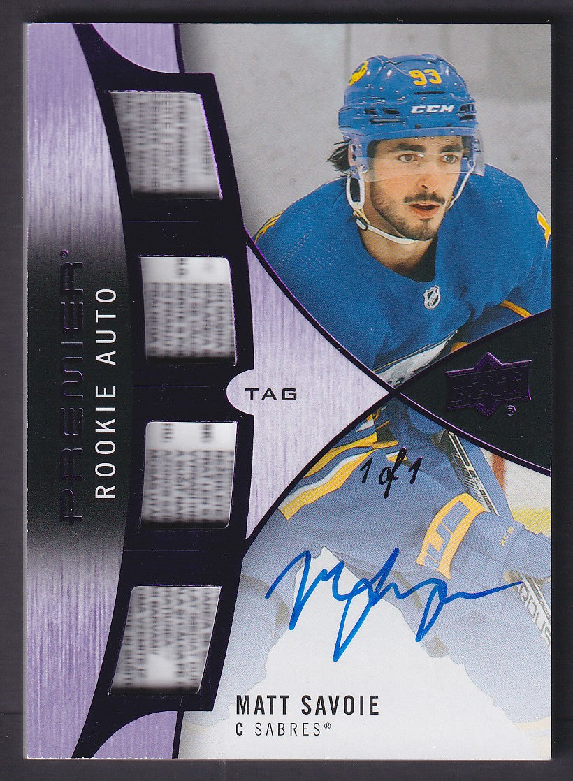 MATT SAVOIE - 2023 Upper Deck Premier Rookie Auto Quad Tag #PRA-MS, 1/1
