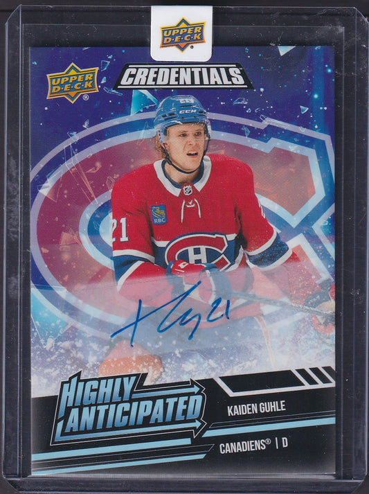 KAIDEN GUHLE - 2022 Upper Deck Credentials Highly Anticipated Auto #HA-46