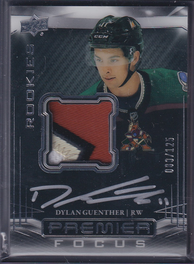 DYLAN GUENTHER - 2022 UD Premier Focus Rookies Auto Patch #PFPR-DG, /125