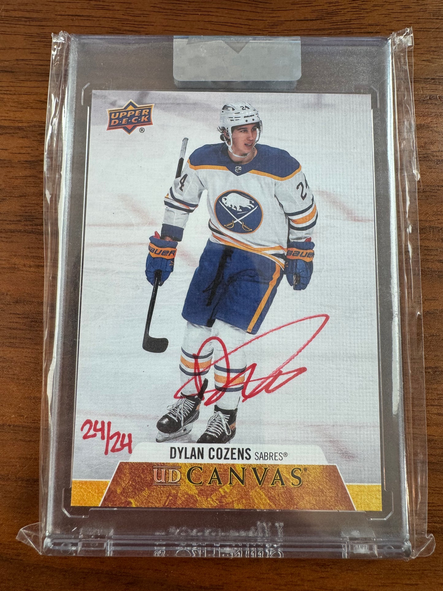 DYLAN COZENS - 2020 Upper Deck Clear Cut Canvas Auto #CS-DC, 24/24 JERSEY #