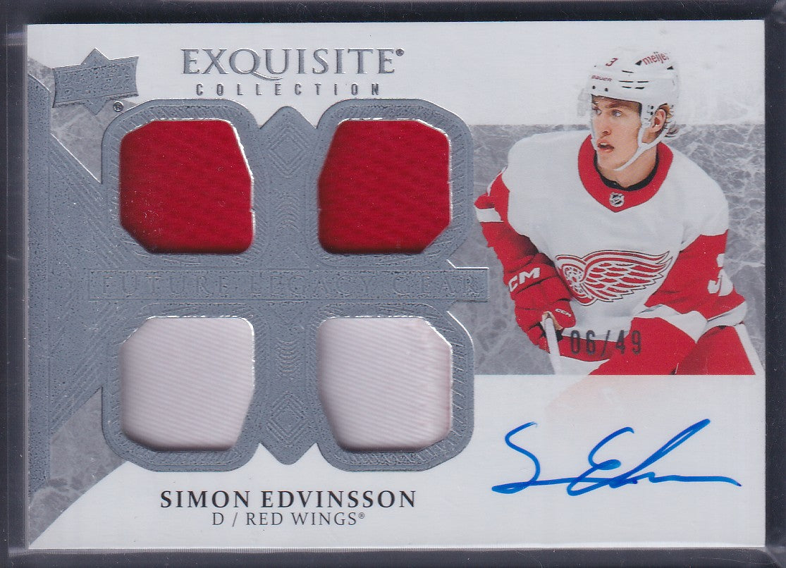 SIMON EDVINSSON - 2023 Upper Deck Exquisite Rookie Auto Quad Patch #FL-SE, /49
