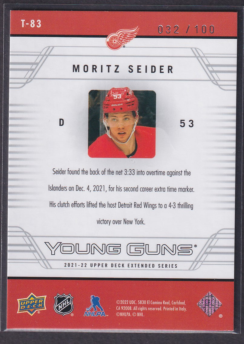 MORITZ SEIDER - 2021 Upper Deck Young Guns Retro HIGH GLOSS #T-83, /100
