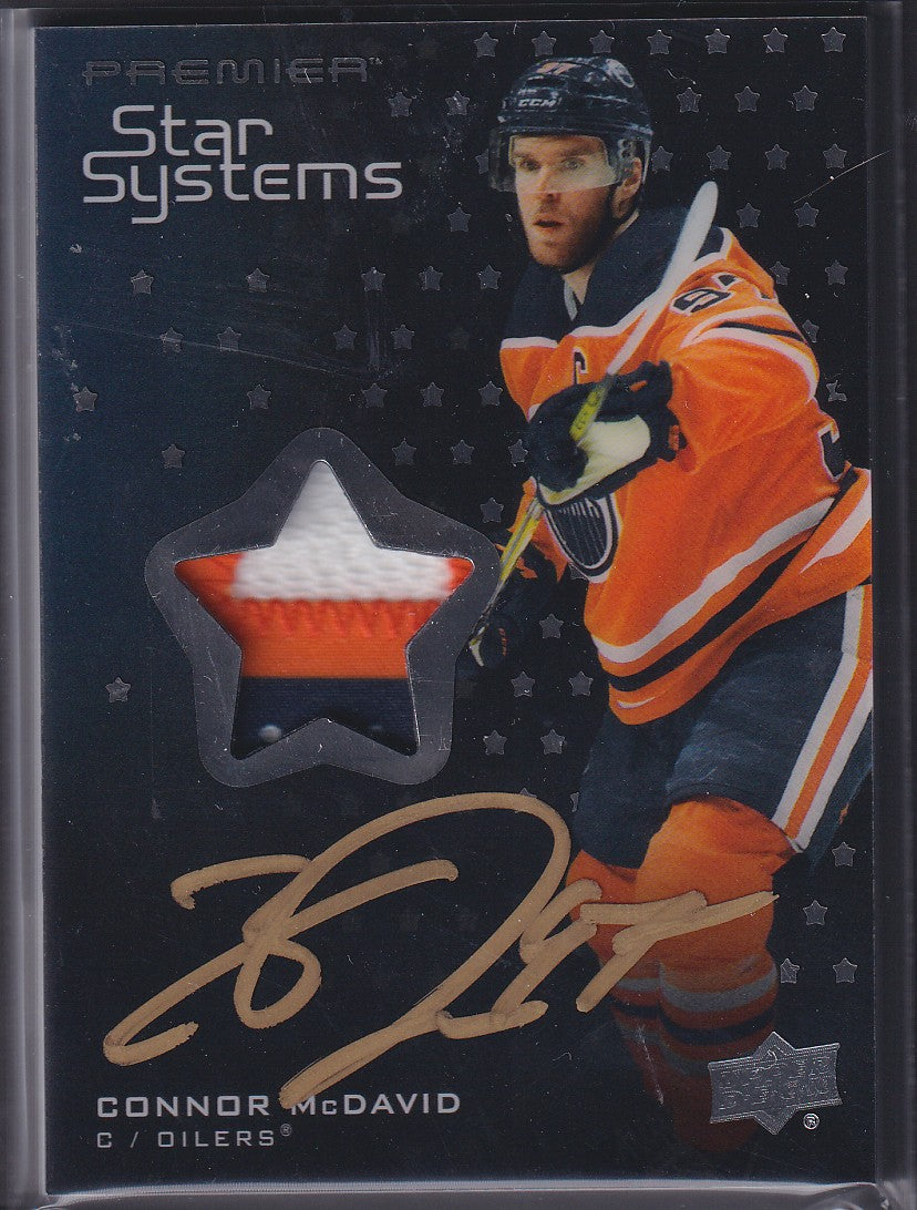 CONNOR MCDAVID - 2021 Upper Deck Premier Star Systems Auto Patch #SS-CM, /25