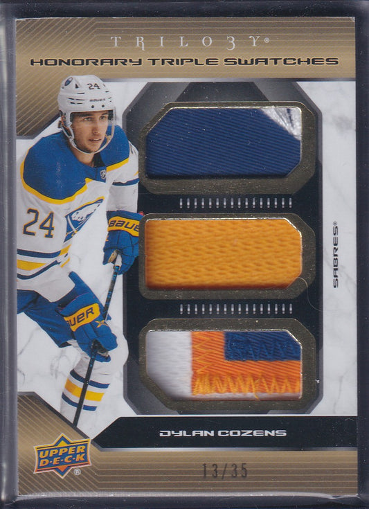 DYLAN COZENS - 2023 Upper Deck Trilogy Honorary Triple Swatches #HTS-DC, /35
