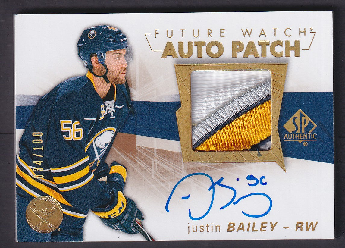 JUSTIN BAILEY - 2016 SP Authentic Future Watch Auto Patch #140, /100