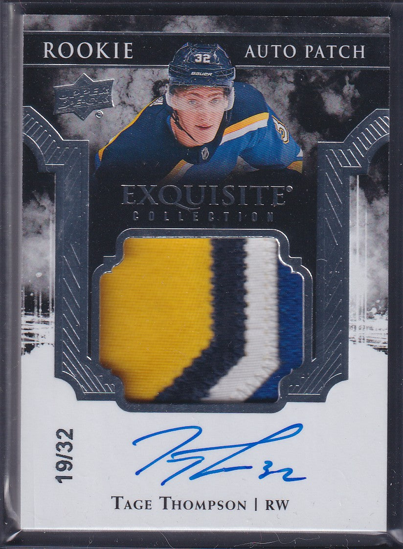 TAGE THOMPSON - 2017 Upper Deck Exquisite Rookie Auto Patch #EC-TT, /32 READ