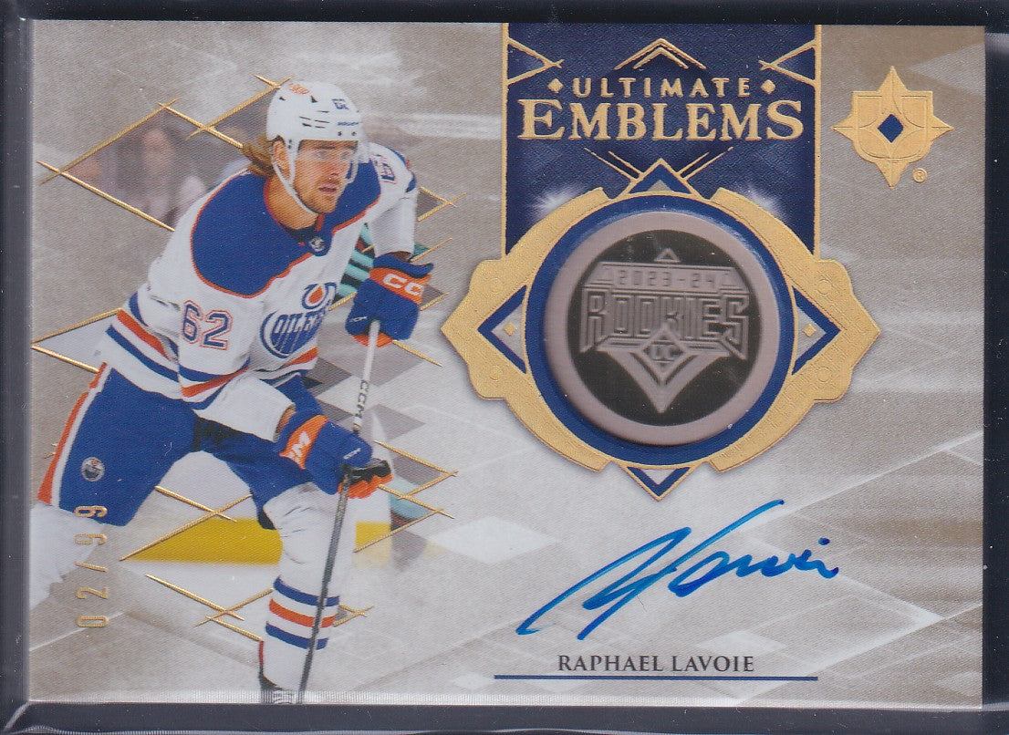RAPHAEL LAVOIE - 2023 Upper Deck Ultimate Emblems Auto #UE-RL, /99