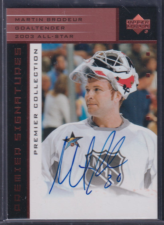 MARTIN BRODEUR - 2002 Upper Deck Premier Signatures Auto #AS-MB