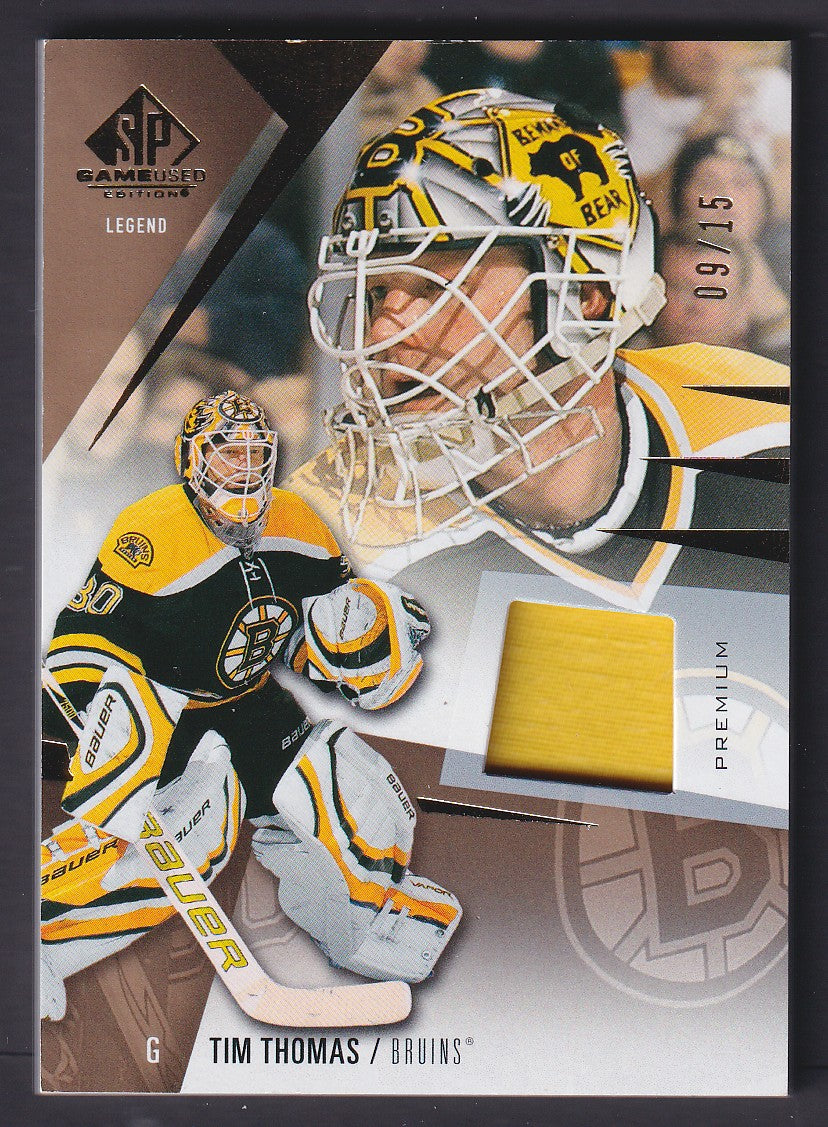 TIM THOMAS - 2023 SP Game Used Legend Premium Patch #190, /15