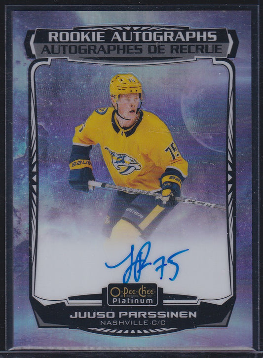 JUUSO PARSSINEN - 2022 O-Pee-Chee Platinum Rookie Auto COSMIC #R-PA, /65