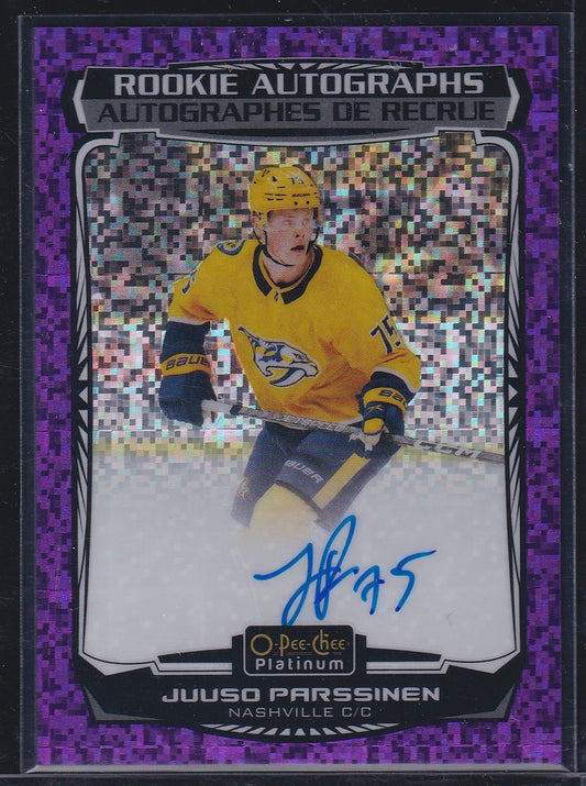 JUUSO PARSSINEN - 2022 O-Pee-Chee Platinum Rookie Auto VIOLET PIXELS #R-PA, /99