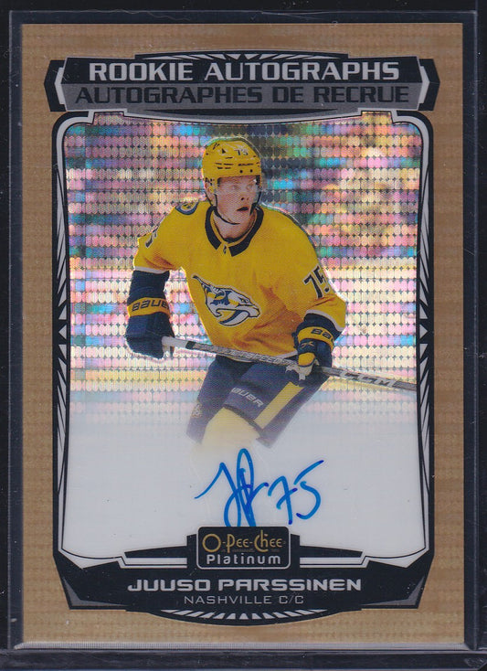 JUUSO PARSSINEN - 2022 O-Pee-Chee Platinum Rookie Auto SEISMIC GOLD #R-PA, /25