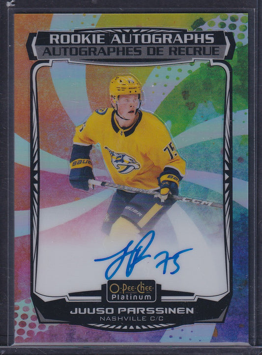 JUUSO PARSSINEN - 2022 O-Pee-Chee Platinum Rookie Auto RAINBOW COLOR WHEEL #R-PA