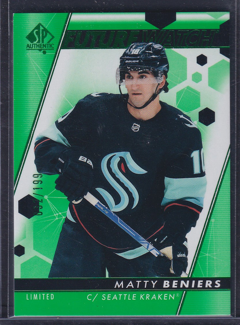 MATTY BENIERS - 2022 SP Authentic Future Watch GREEN Limited #200, /199